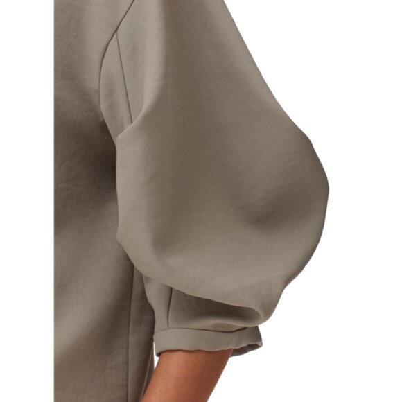 Tibi chalky drape pleat sleeve top in mink grey, size 12 - Picture 4 of 8